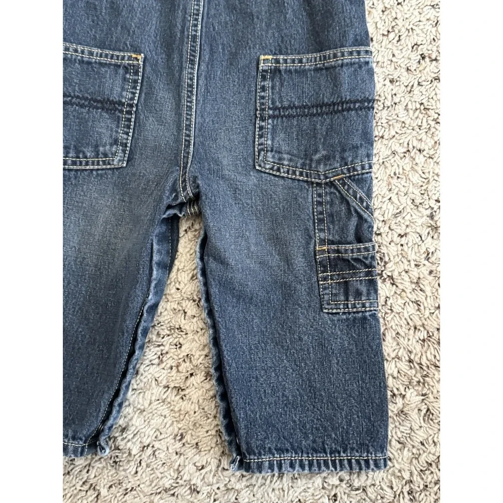 Oshkosh Denim Lined Red Plaid Overalls‎ Size 9 Months